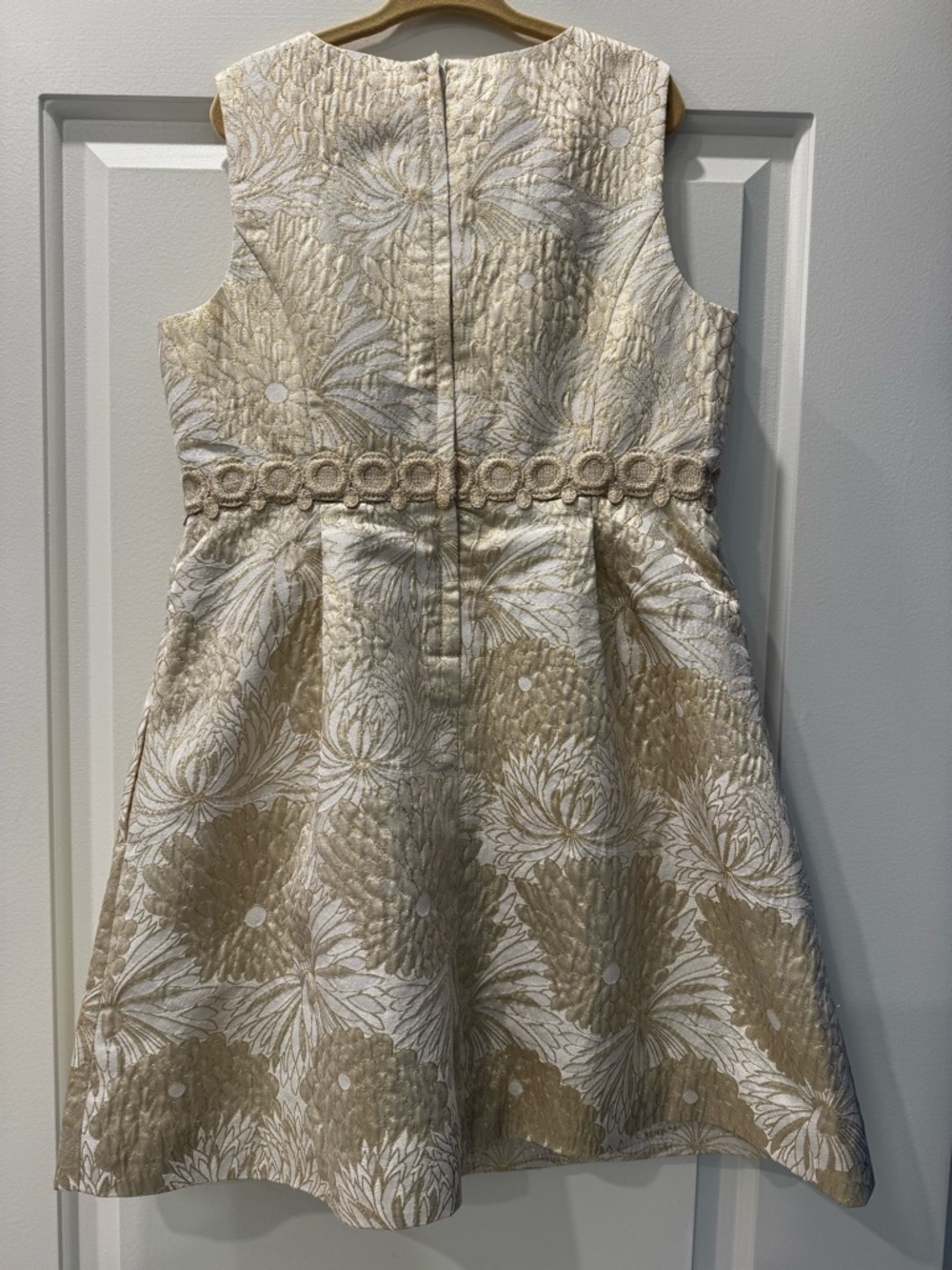 Lilly Pulitzer Girls Mini Clare Dress, Gold Metallic Full Bloom Brocade - Picture 3 of 3